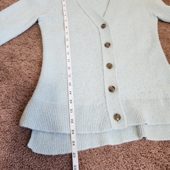 3.1 Phillip Lim Lofty Alpaca Blend Shirred Sleeve Cardigan In Ice Blue Women's M - Picture 13 of 13